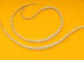 Pearls on a yellow background