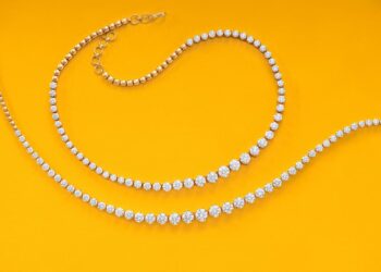 Pearls on a yellow background