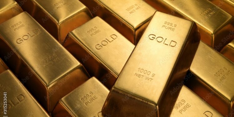 Gold bullion, illustration