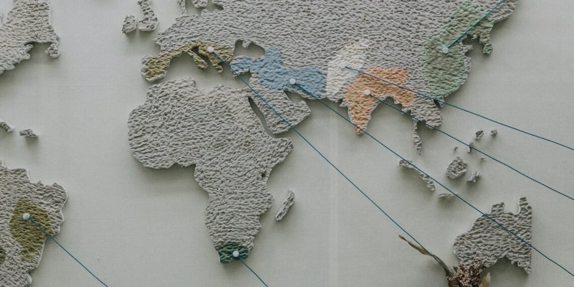 gray world map